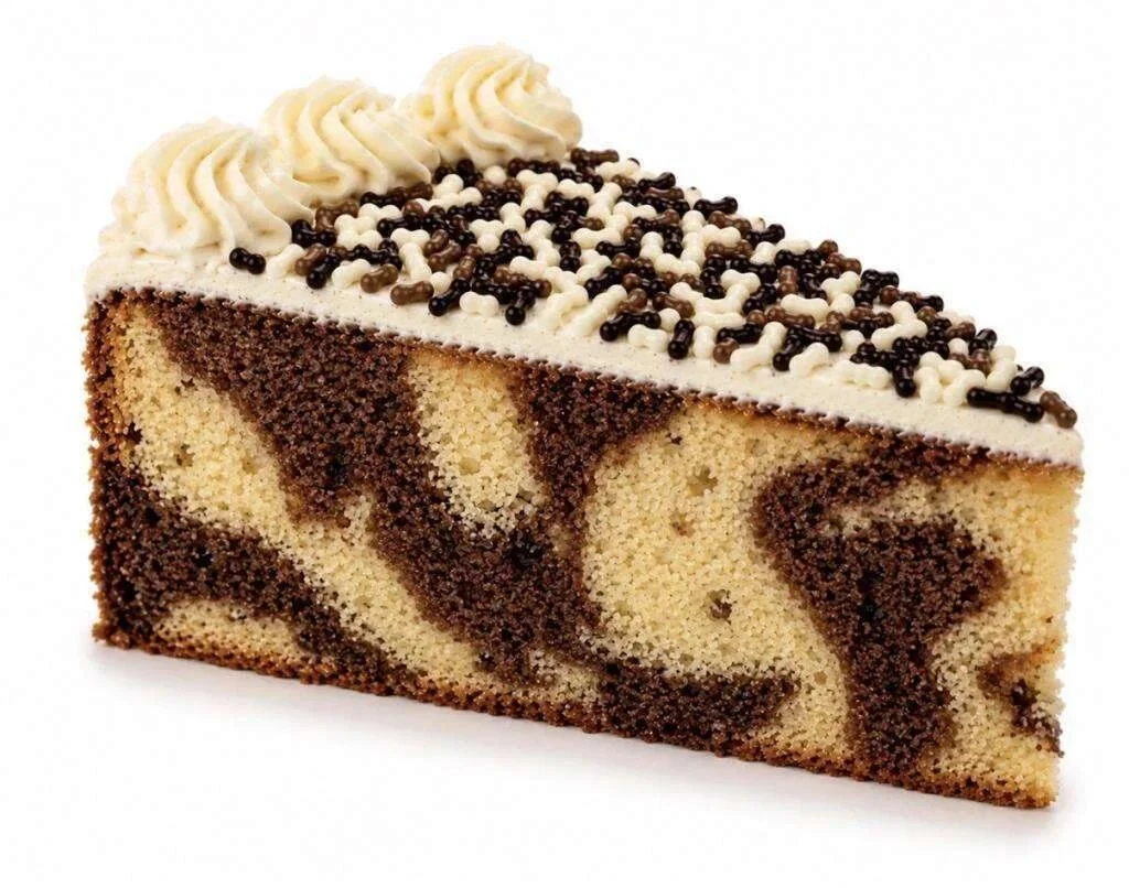 Rebanada Pastel Casero Marmoleado